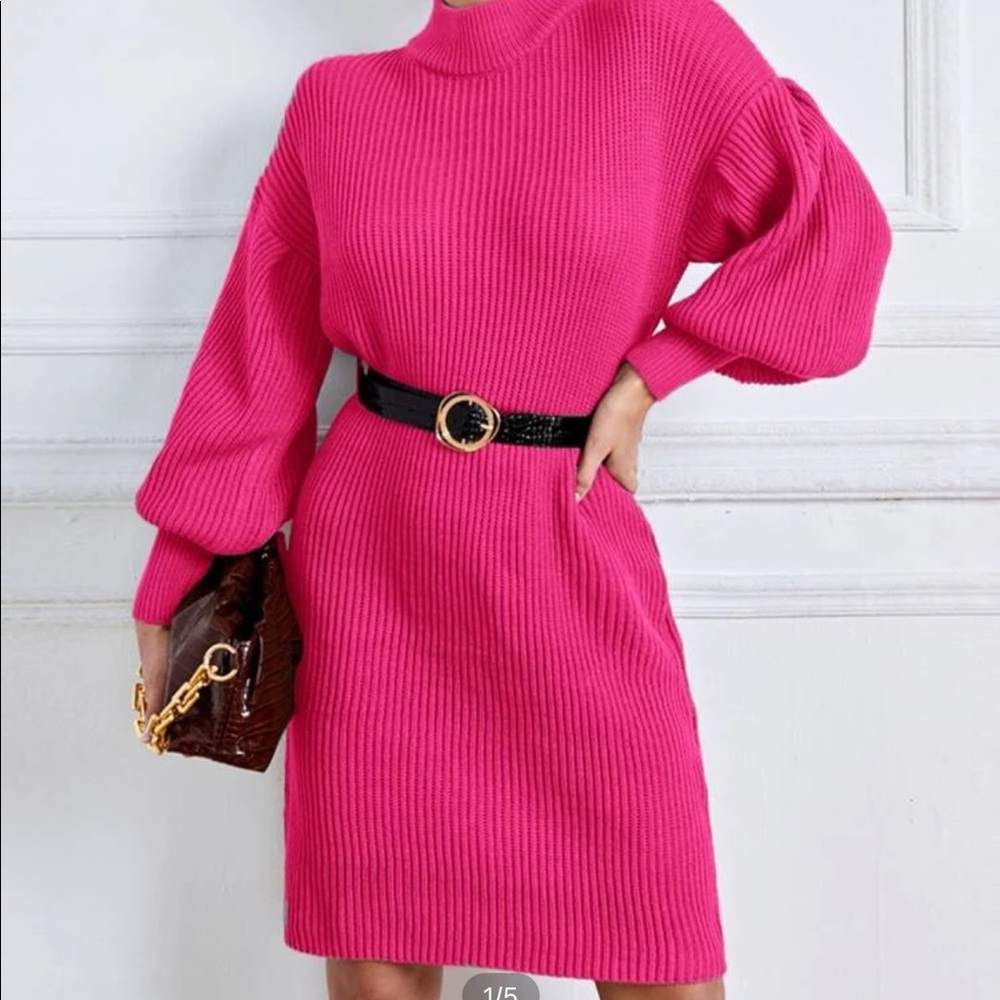 Lantern Sleeve Sweater Dress without belt NEW!!